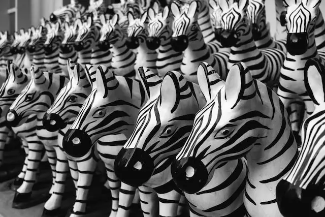 zebra toys, all looking the same